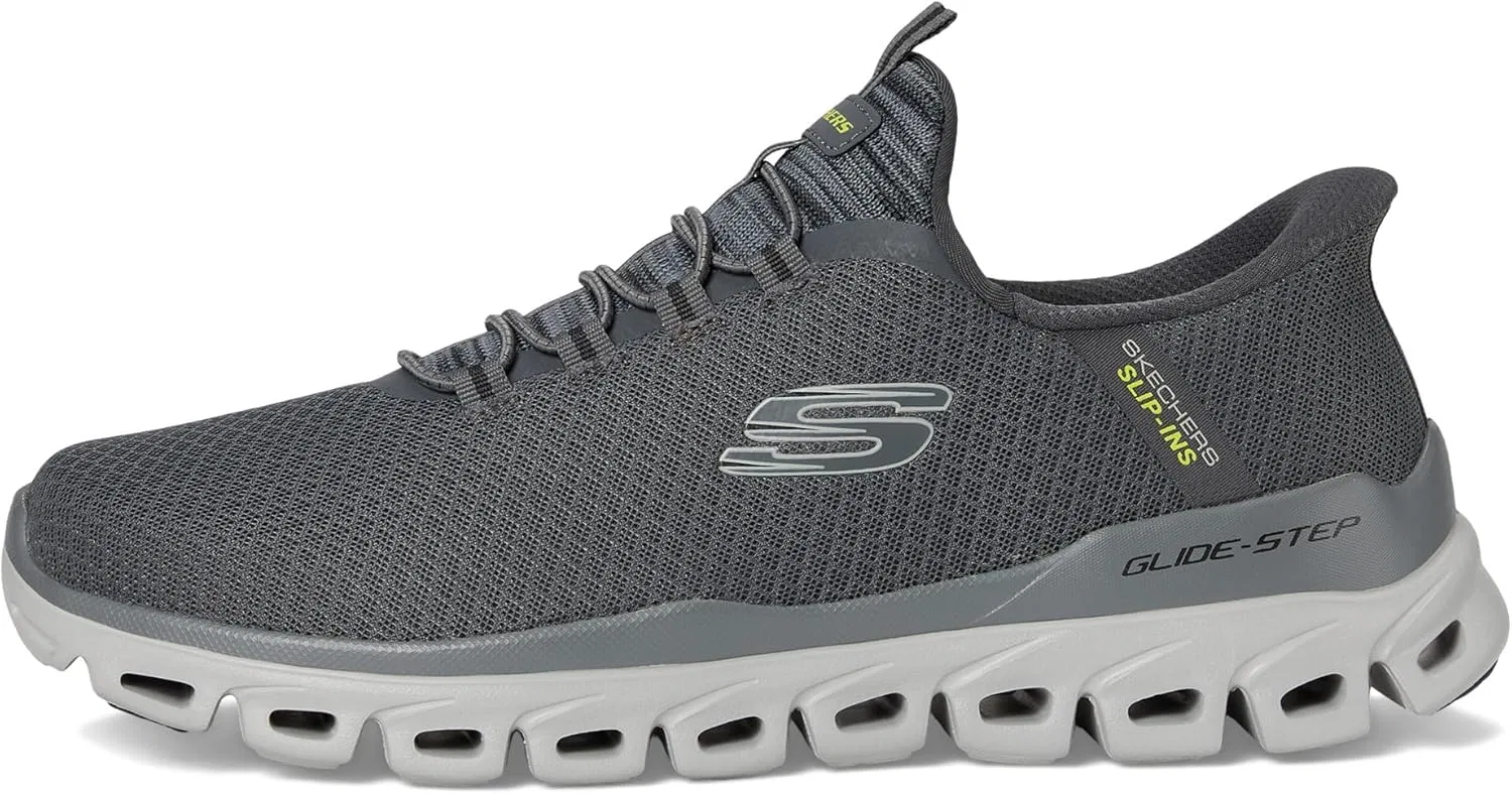Мужские кроссовки Skechers Glide-Step Noxus Hands Free без шнурков, Grey Grey Chiné 14 — фото 4