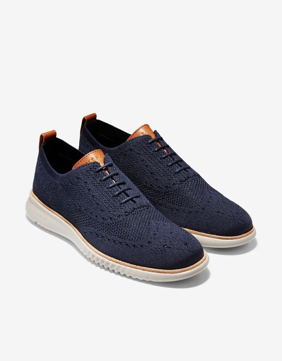 Мужские туфли на шнуровке из ткани Stitchlite  Cole Haan, тёмно-синий — фото 4