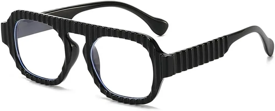 

Винтажные солнцезащитные очки 2027 года с плоской верхней частью, полосатой волнистой оправой, для женщин и мужчин, в стиле хип-хоп, квадратные MTZJH, Black Clear