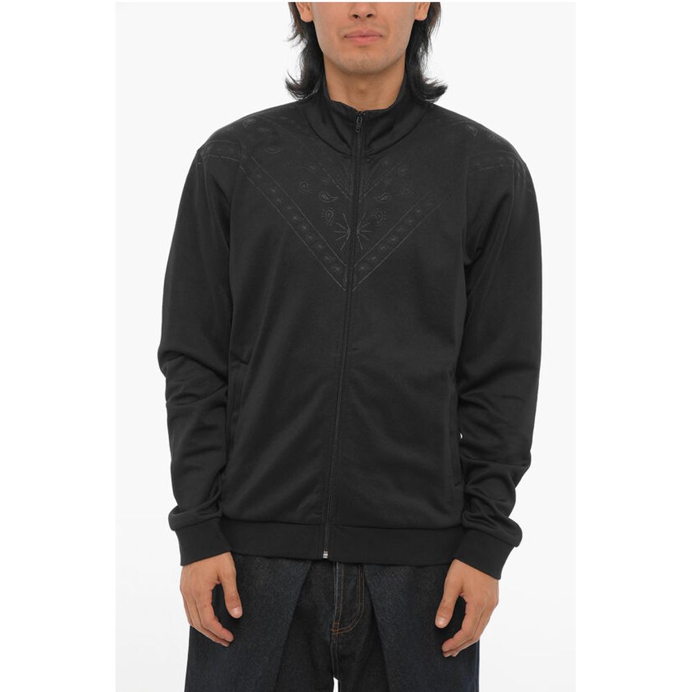 

Однотонная толстовка с мотивом банданы и застежкой-молнией Marcelo Burlon, Black