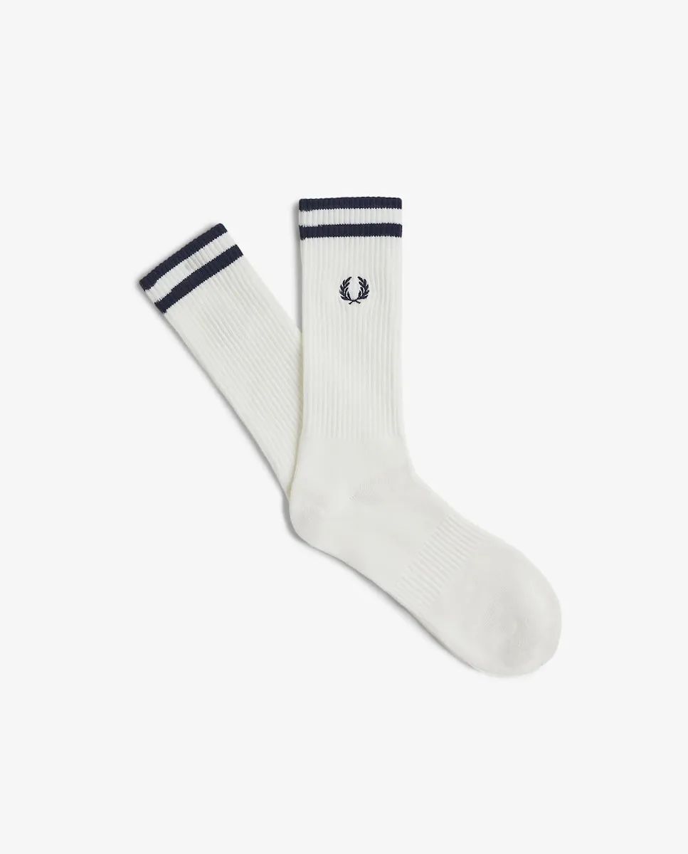 

Высокие мужские носки с двумя контрастными полосками Fred Perry, белый/черный