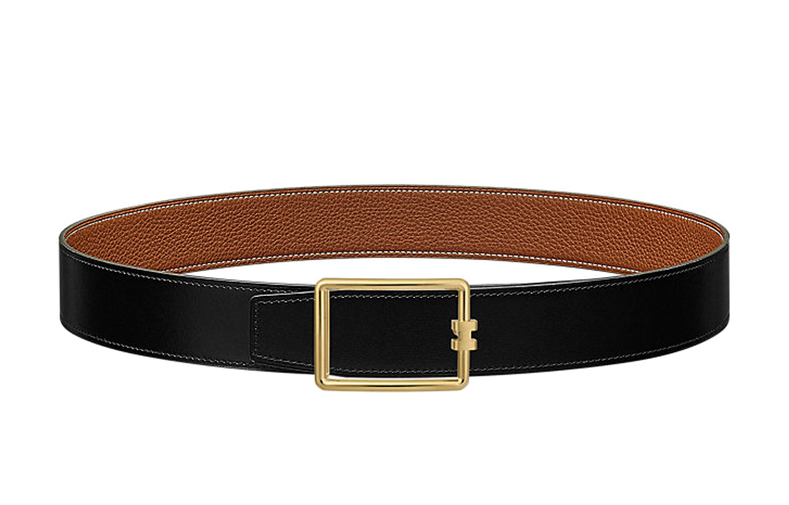 

Ремень из телячьей кожи Togo с двухсторонней отделкой Hermes