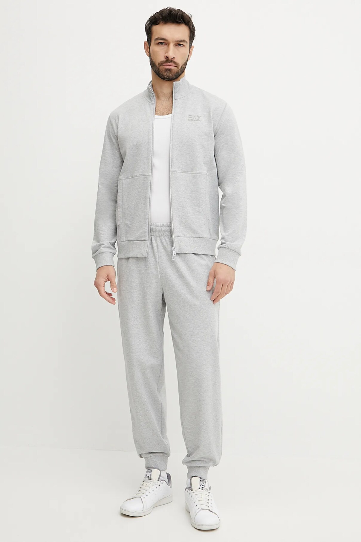 

Спортивный костюм из хлопка Ea7 Emporio Armani, серый