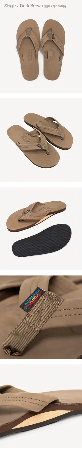 Мужские тёмно-коричневые вьетнамки Single Layer от Rainbow Sandals — фото 4