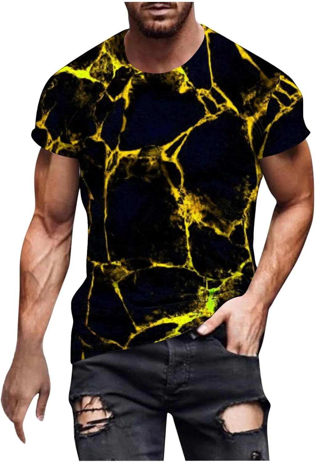 

Футболка Muscularfit для мужчин Big and Tall с коротким рукавом и 3D принтом