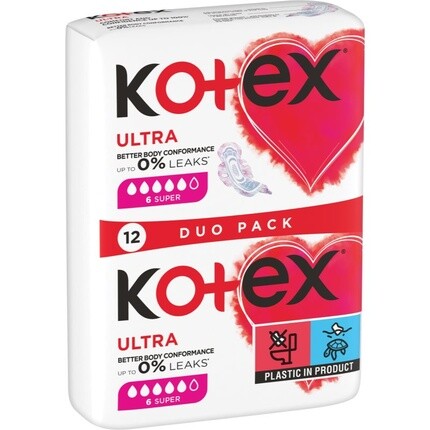 

Ультракомфортные супергигиенические прокладки - упаковка 12 шт. Kotex