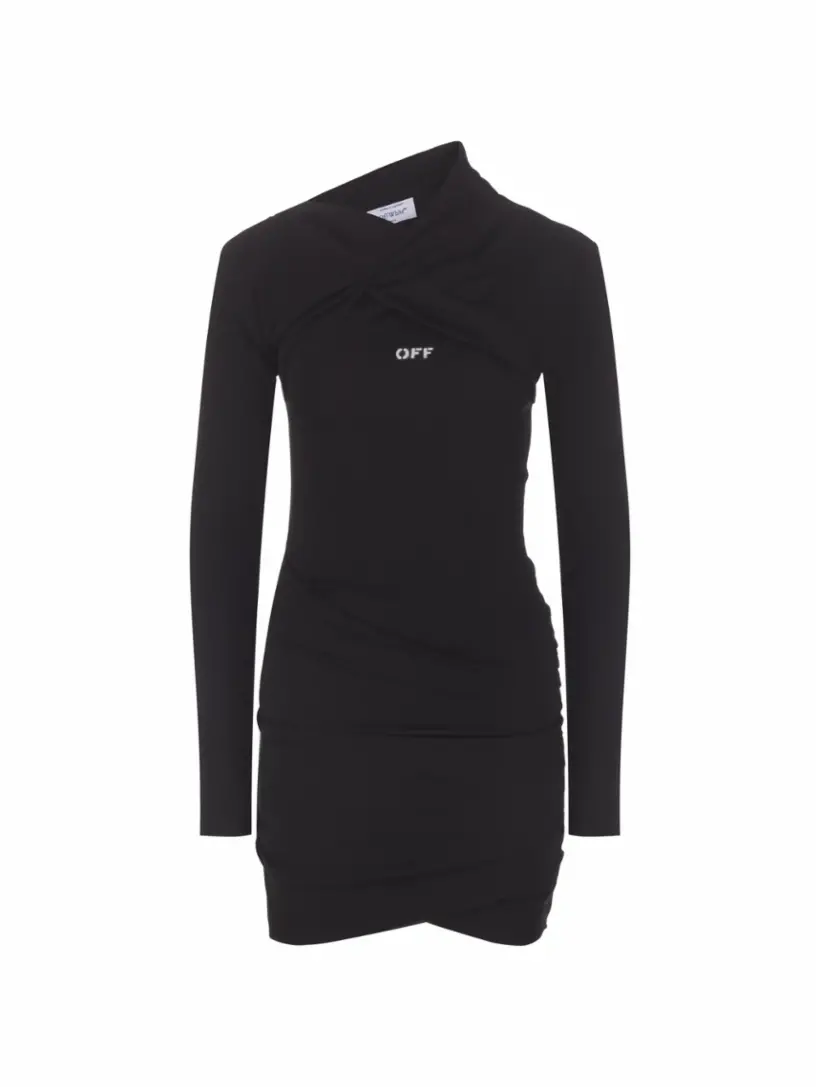 

Платье мини с логотипом Off-White, черный