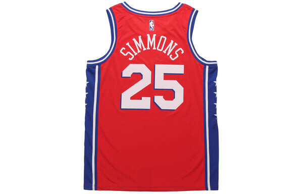 Спортивная футболка nba 76ers ben simmons basketball jersey philadelphia 76ers red Nike, красный — фото 2