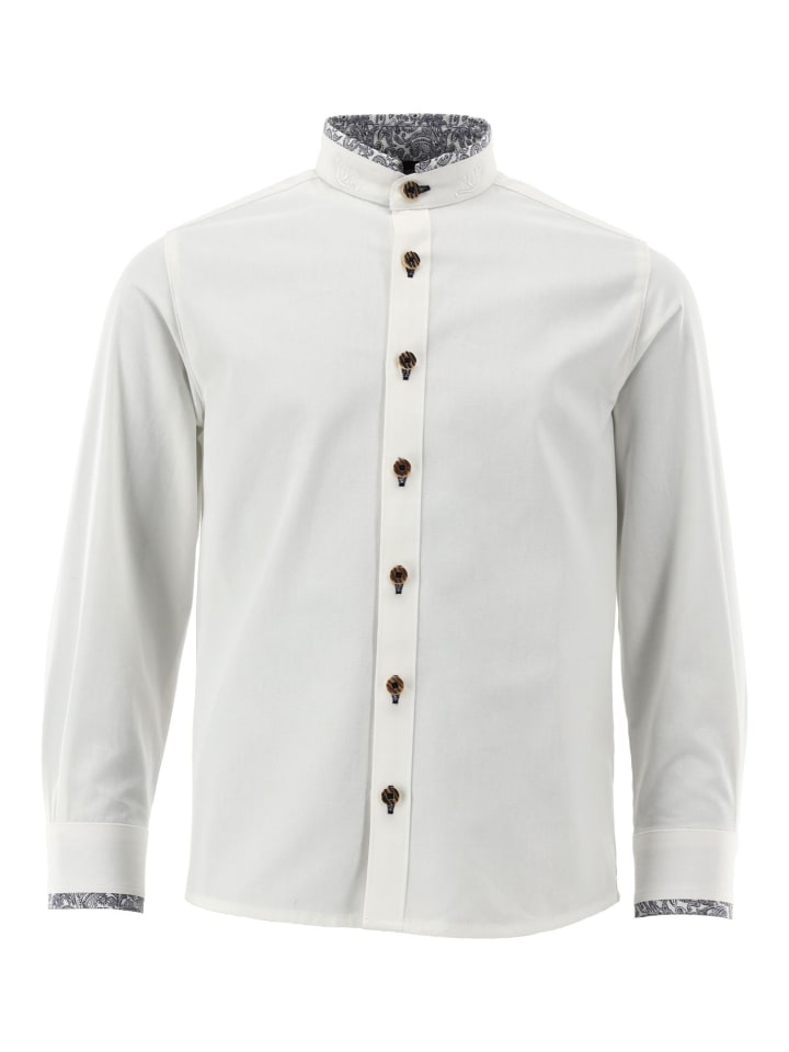 

Детская традиционная рубашка Зинави бело-василькового цвета OS-Trachten