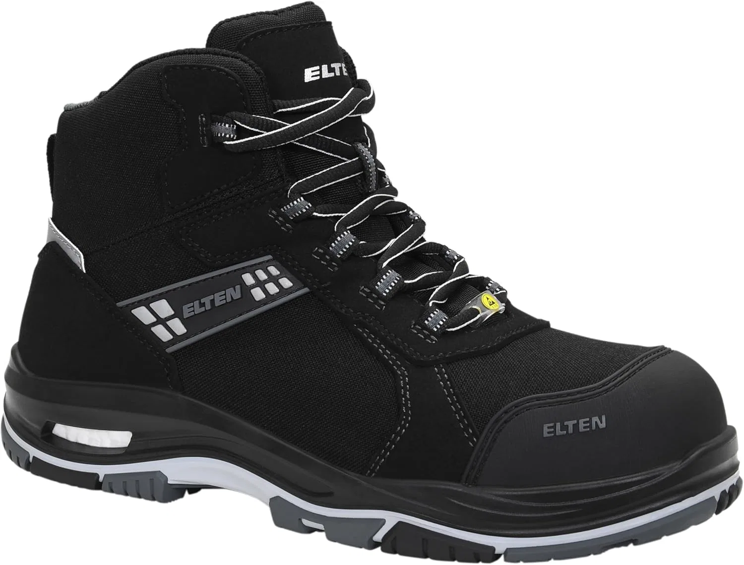 Защитная обувь ELTEN Ian XXTP Pro Grey Mid ESD S3S, женская и мужская, текстиль, пластиковый подносок, легкая, классическая