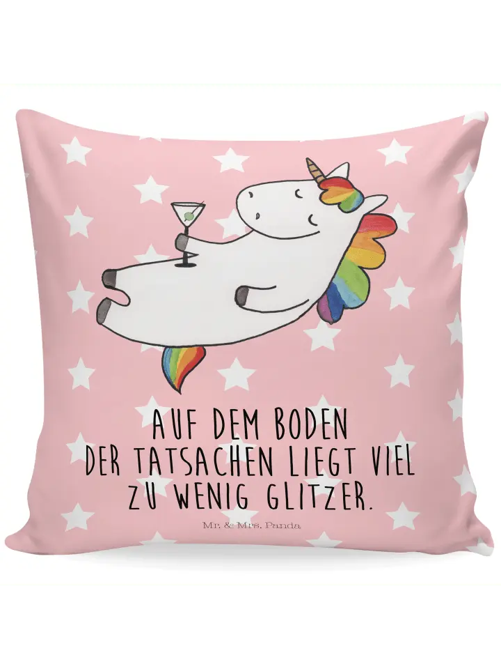 

Подушка Mr & Mrs Panda 40x40 Einhorn Cocktail, цвет rot pastell