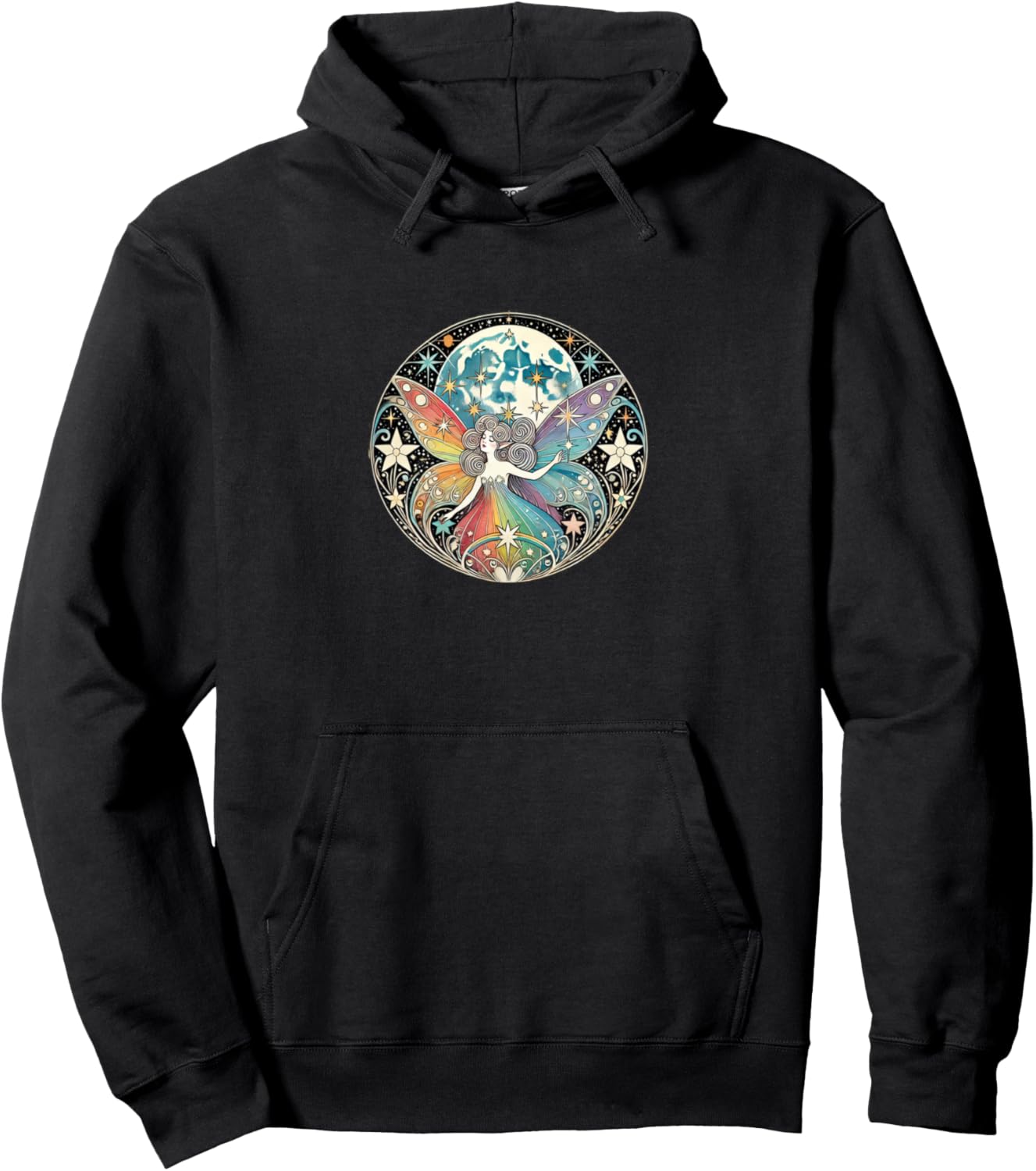 

Небесное тело, радуга, фея, искусство, дитя луны, фея, худи Retro Rainbow Lovers Snugg, черный