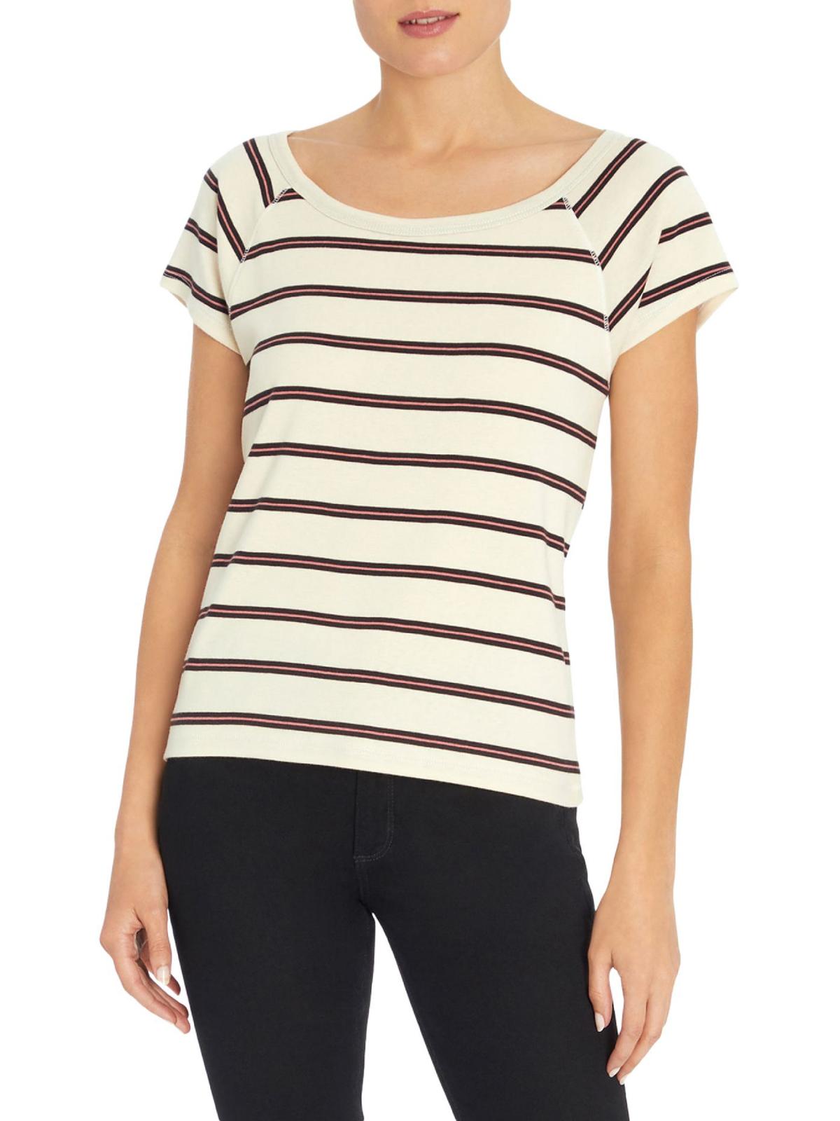 

Женская полосатая футболка с короткими рукавами Three Dots, цвет black pristine stripe