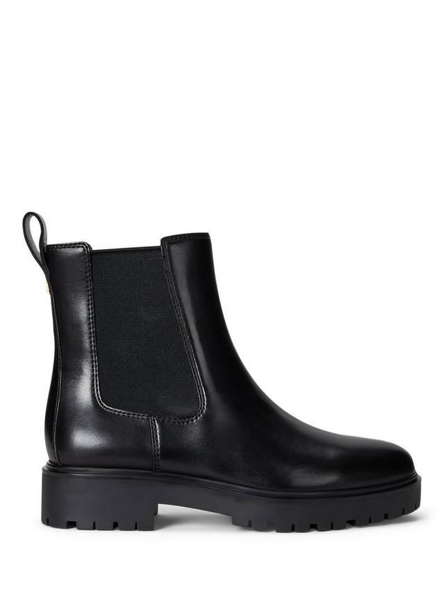 Ботинки Lauren Allyson щиколотки из глянцевой кожи Ralph Lauren, Black
