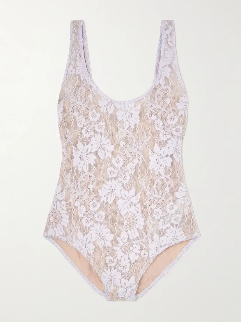 Боди из кордового кружева ZIMMERMANN, фиолетовый