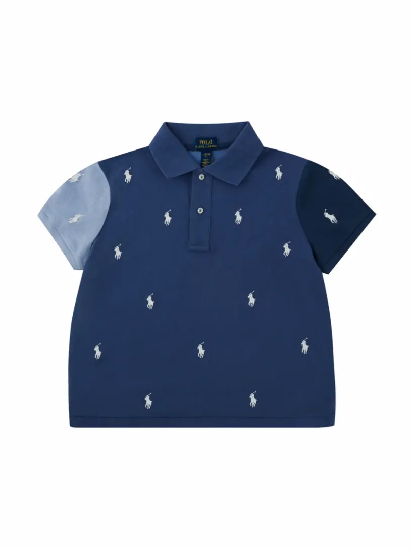 

Хлопковое поло с монограммой Ralph Lauren, тёмно-синий