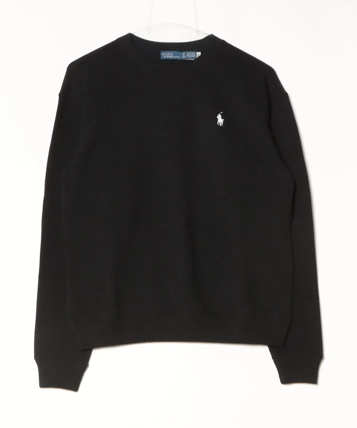 Свитшот с круглым вырезом флисовый Polo Ralph Lauren, чёрный — фото 3