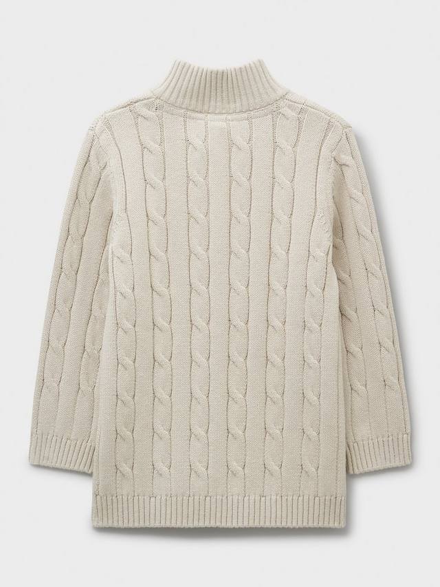 Детский хлопковый джемпер с воротником-стойкой на молнии Crew Clothing, Stone — фото 3