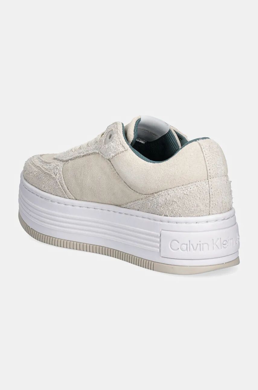 Замшевые кроссовки Calvin Klein Jeans BOLD PLATF LACEUP LOW MG SUEDE, бежевый — фото 4