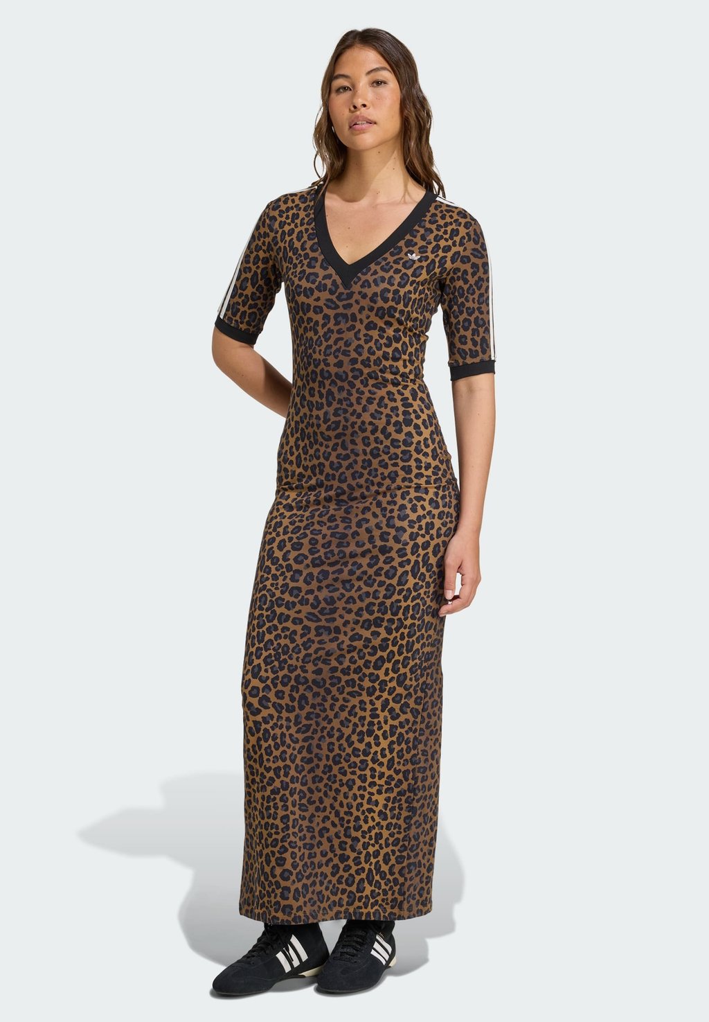 

Платье макси LEOPARD V NECK - Jersey dress Adidas Originals, мультиколор