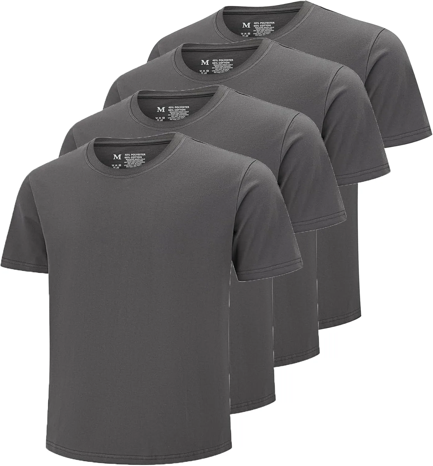 

Мужская футболка для тренировок с коротким рукавом и круглым вырезом, Cotton Moisture-Wicking, 4 шт Champ Horse