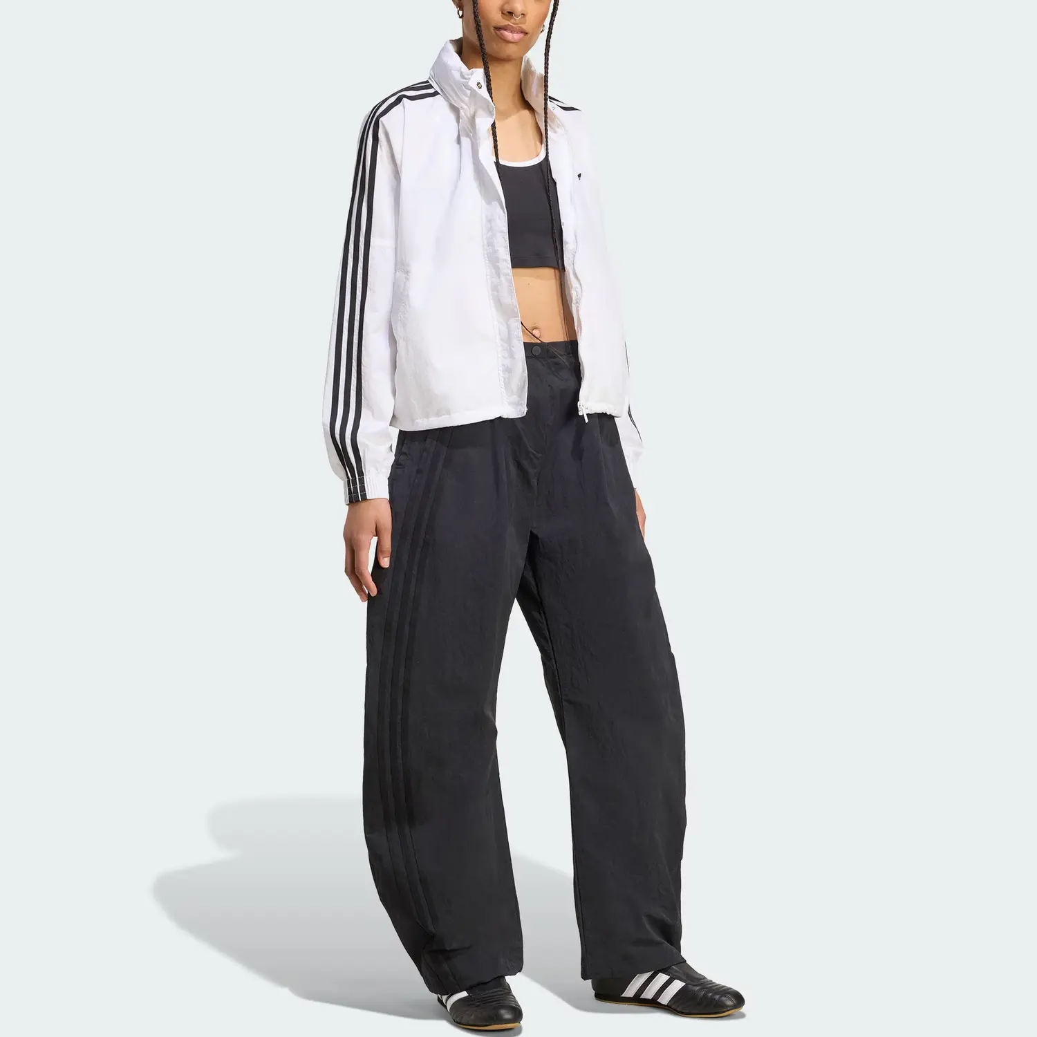 Adidas Originals Ветровка Adicolor SS25, White/Black — фото 4