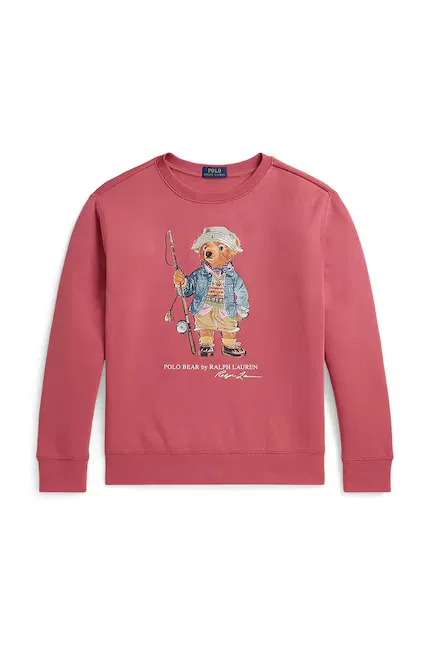 Худи детское с принтом Polo Ralph Lauren, розовый