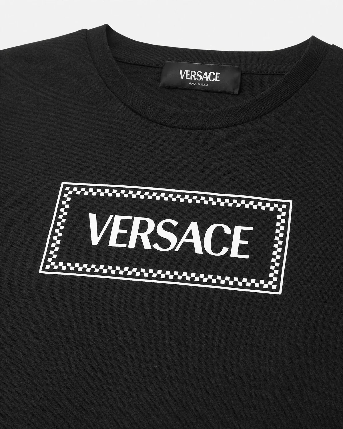 Детская футболка с винтажным логотипом 90-х VERSACE, черный — фото 4
