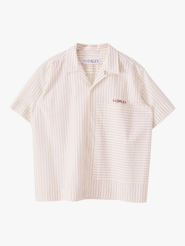 

Хлопковая рубашка Regular Fit в полоску Turing S.S.DALEY, White Blue Stripe