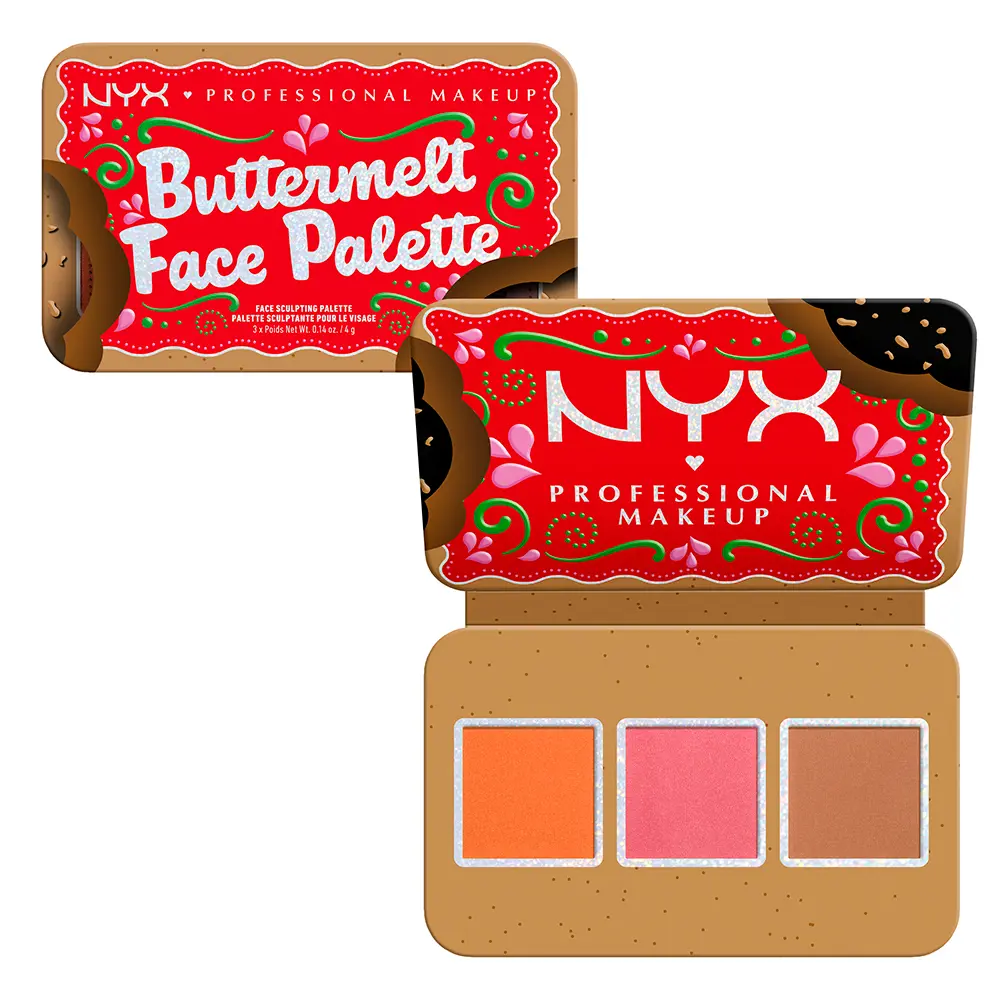Румяна Buttermelt palette bronceador y colorete Nyx Professional Make Up, цвет Light/Medium, 12 гр. — фото 2
