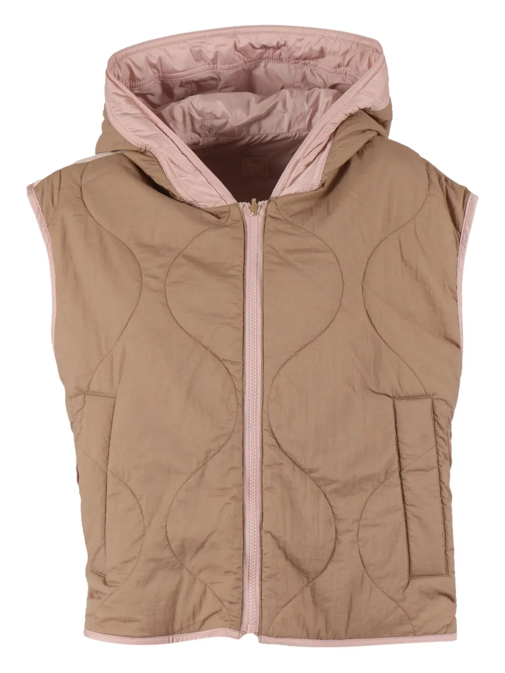 

Стеганый жилет с капюшоном Weekend Max Mara, розовый