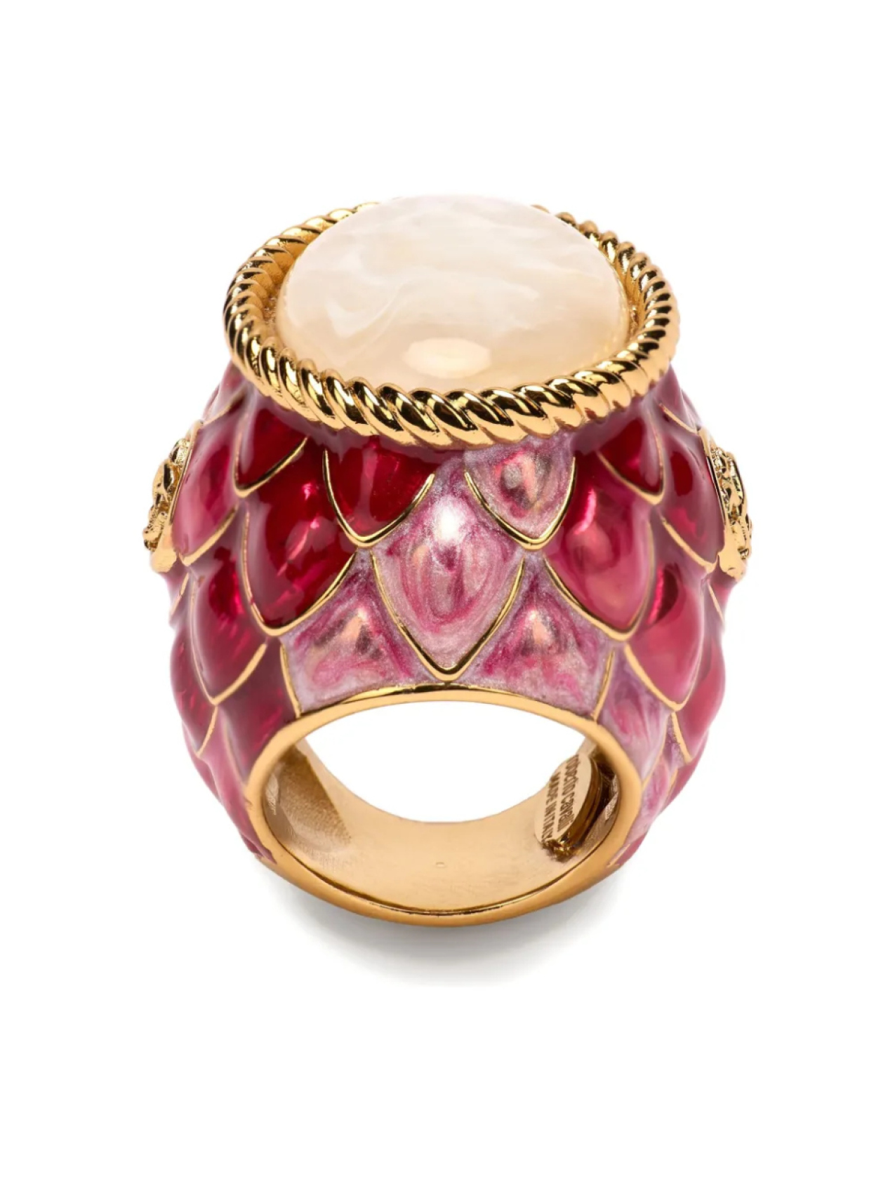 

Чешуйчатое кольцо с камнем Roberto Cavalli, золотой