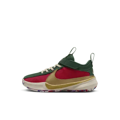 

Кроссовки Nike Giannis Freak 5, цвет Gym Red/Court Purple/Flat Opal/Metallic Gold