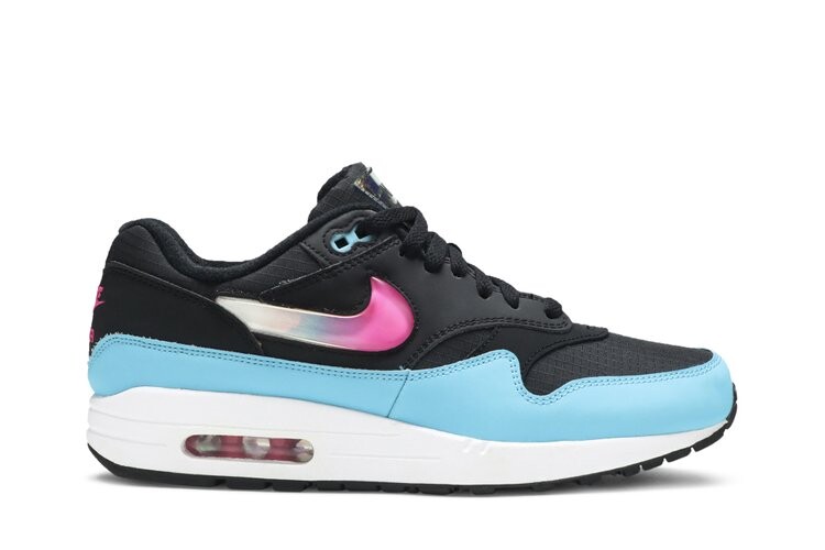 

Кроссовки Nike Air Max 1 'Jewel Swoosh - Black Blue Furry', черный