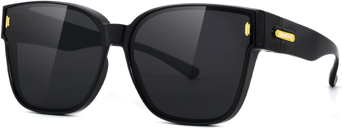 

Поляризованные солнцезащитные очки Meeloog для женщин и мужчин, увеличенного размера, квадратной формы, защита от ультрафиолета UV400, для вождения, MST0092, P1 Black Frame/Dark Grey Lens