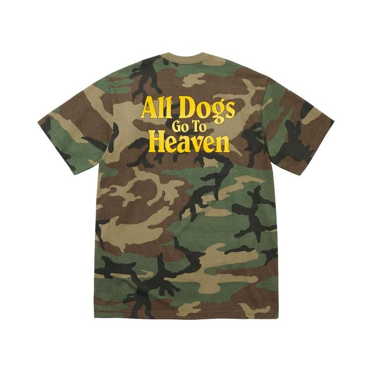 Футболка Supreme All Dogs Go To Heaven Tee, Woodland Camo — фото 2