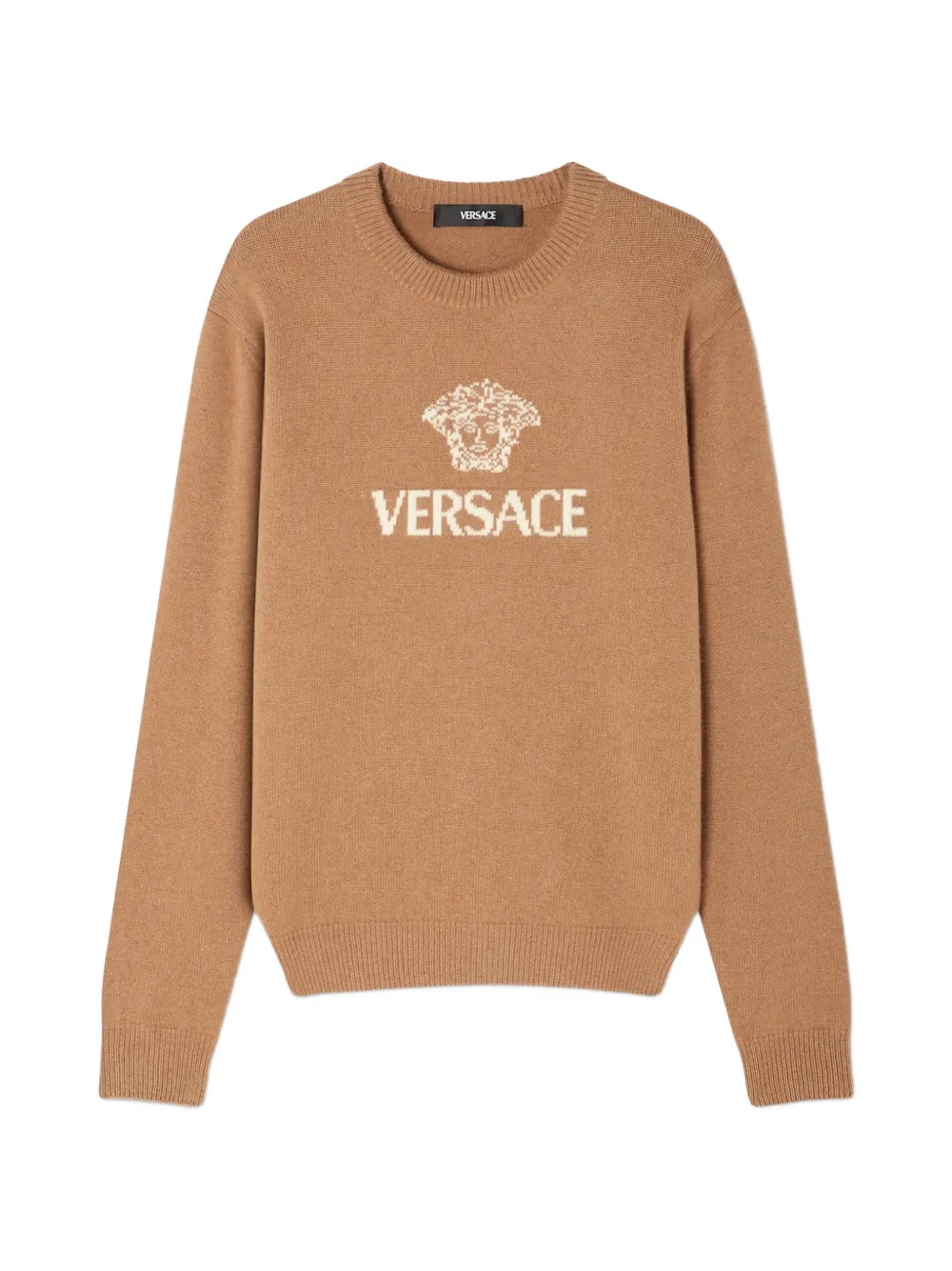 

Свитер с логотипом Versace, бежевый