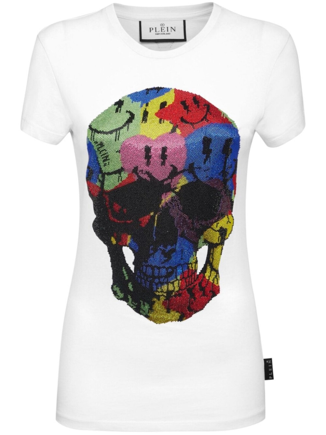 

Philipp Plein футболка с декором Skull и стразами, белый
