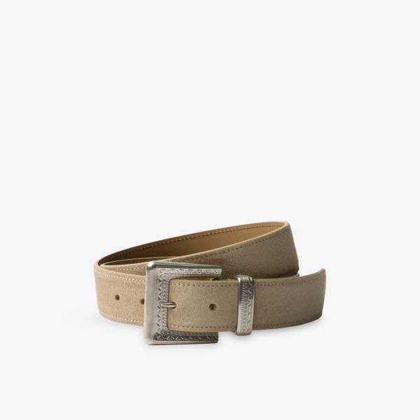 

Пояс Prada из замши с бархатистой отделкой, бежевый