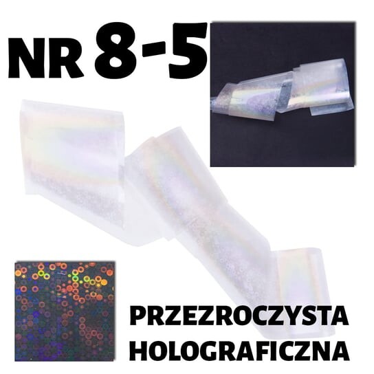

Прозрачная голографическая трансферная фольга 100 см 8 №5, AllePaznokcie