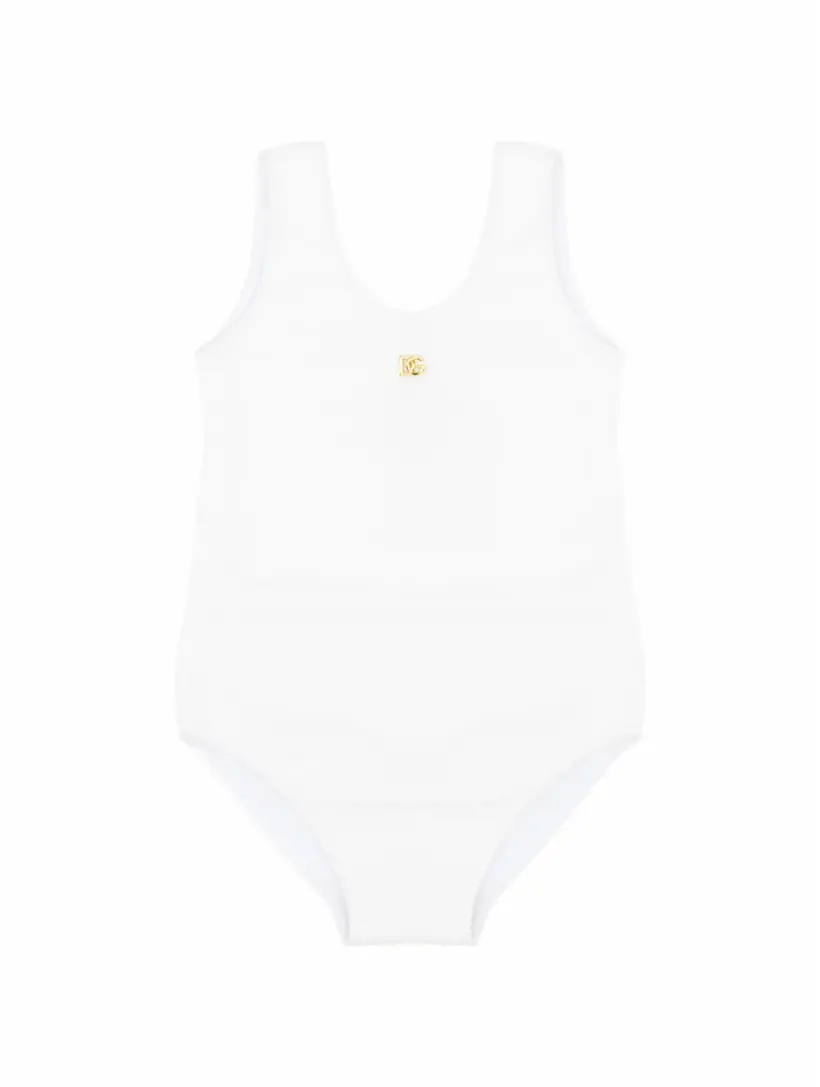

Слитный купальник с логотипом Dolce&Gabbana, белый