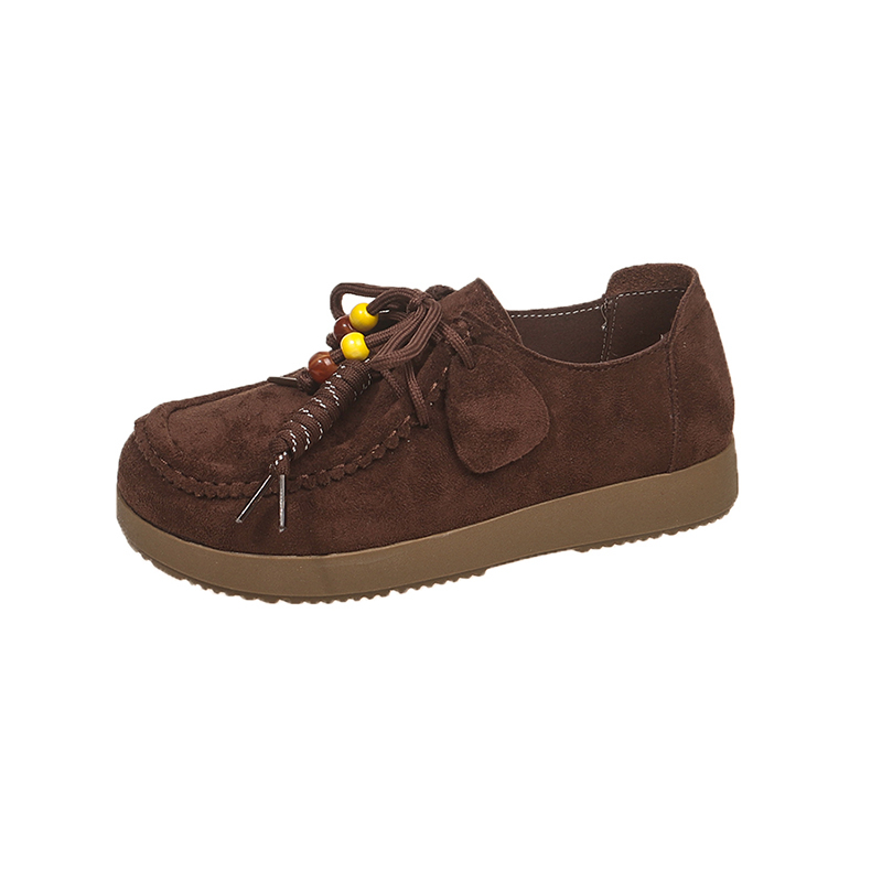 WUJI Полностью закрытые ботинки в стиле Birkenstock повседневные шнурованные гоммино лоферы с низким подъемом без подкладки - кофе, цвет Coffee