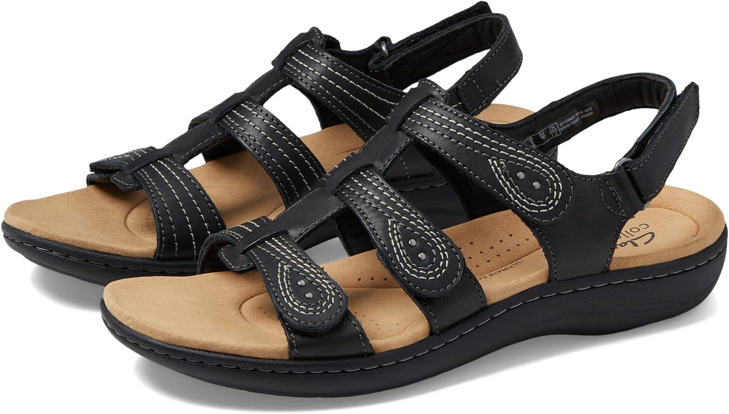 

Сандалии на плоской подошве Laurieann Vine Clarks, черная кожа