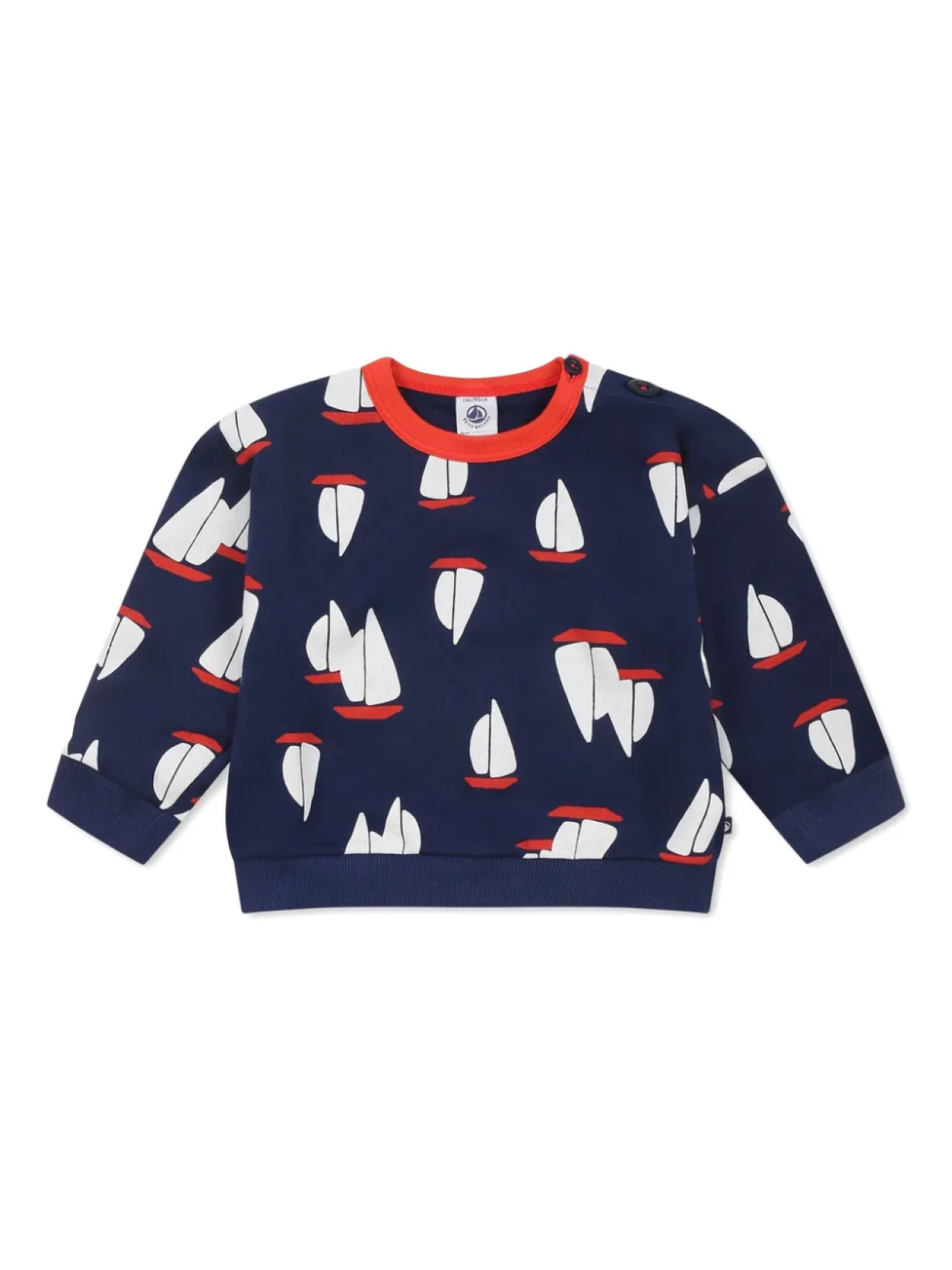 

Хлопковая толстовка Petit Bateau с принтом, синий