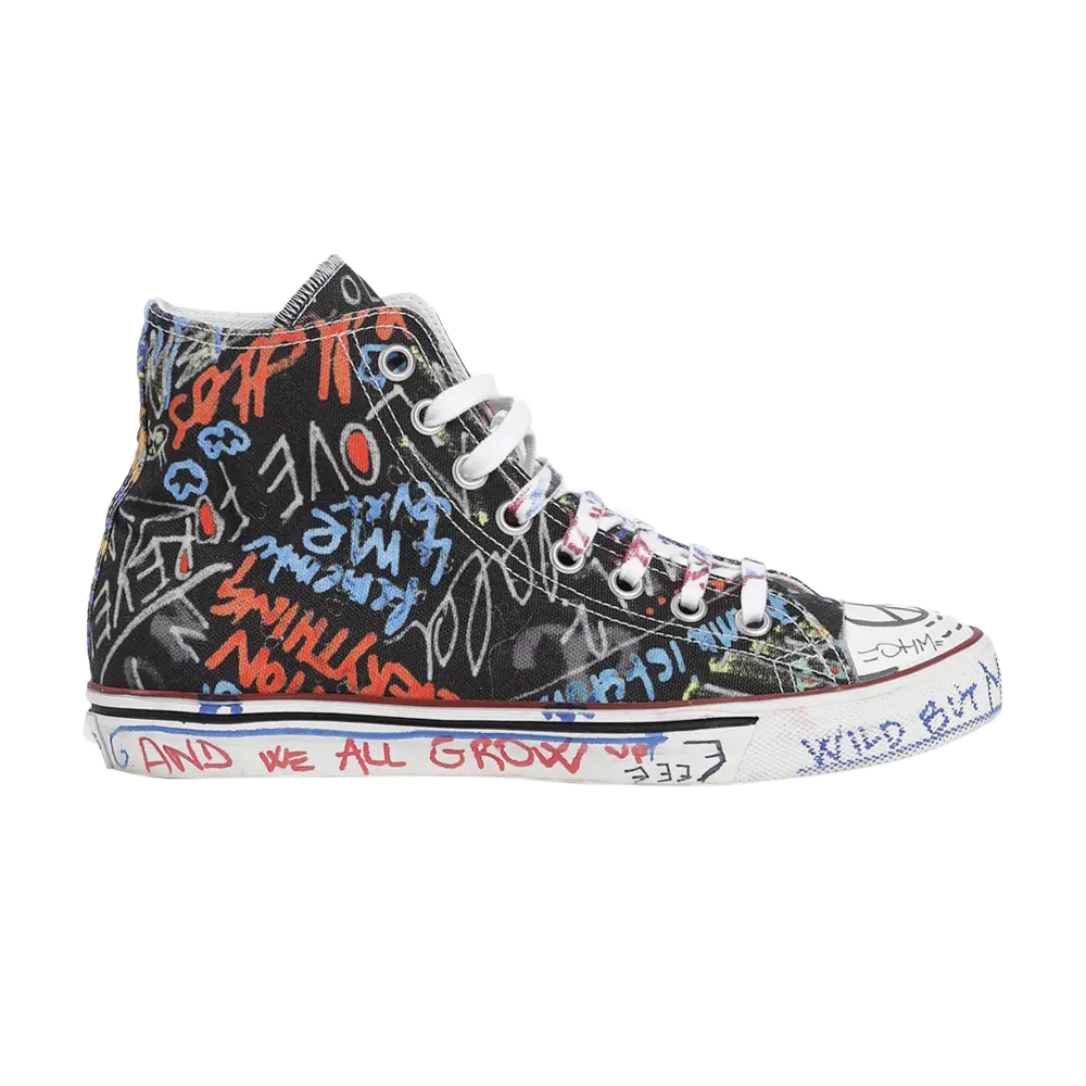 

Кроссовки Vetements Graffiti Hi Top, черный