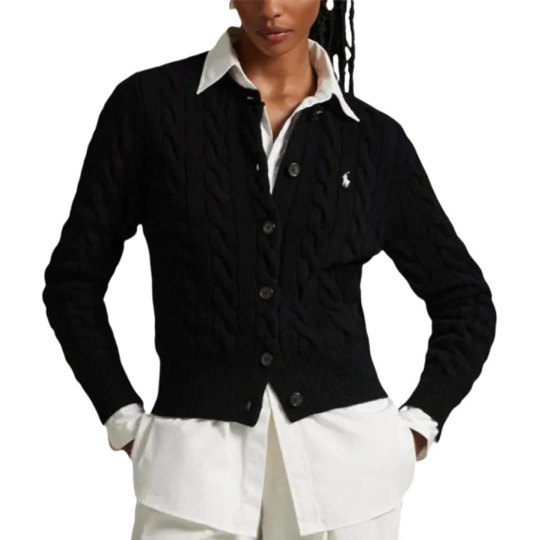 Кардиган с вышитым логотипом Polo Ralph Lauren, черный — фото 4