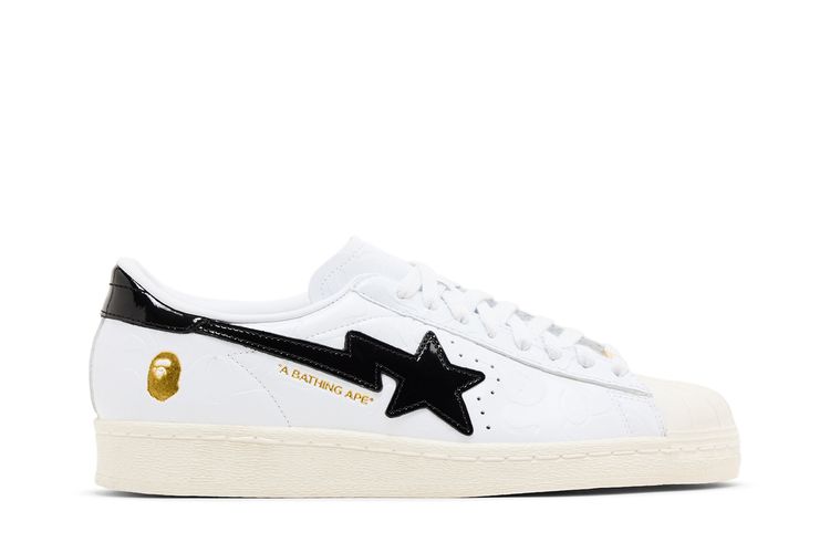 

Кроссовки BAPE x Superstar Vintage 'White Black', белый