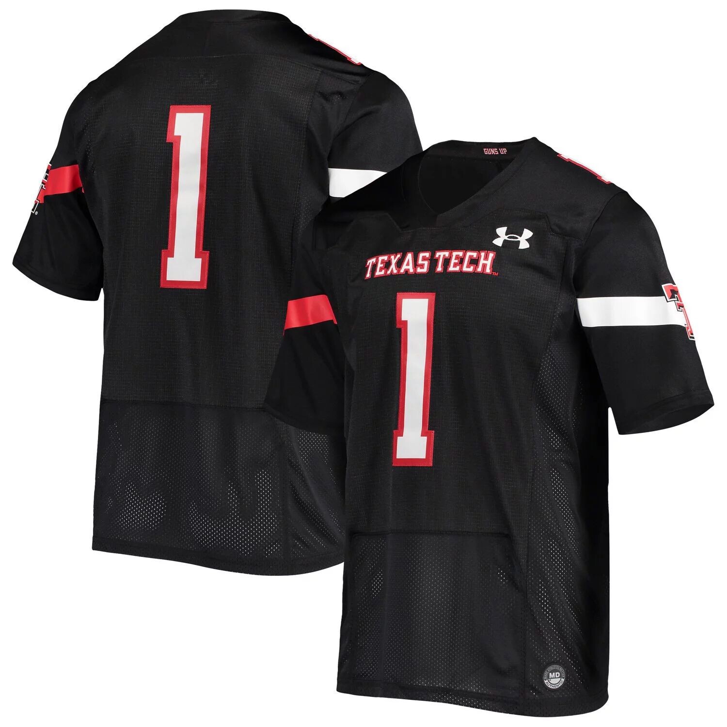 

Мужская черная футбольная майка #1 Texas Tech Red Raiders Team Premier Under Armour, Черный, Мужская черная футбольная майка #1 Texas Tech Red Raiders Team Premier Under Armour