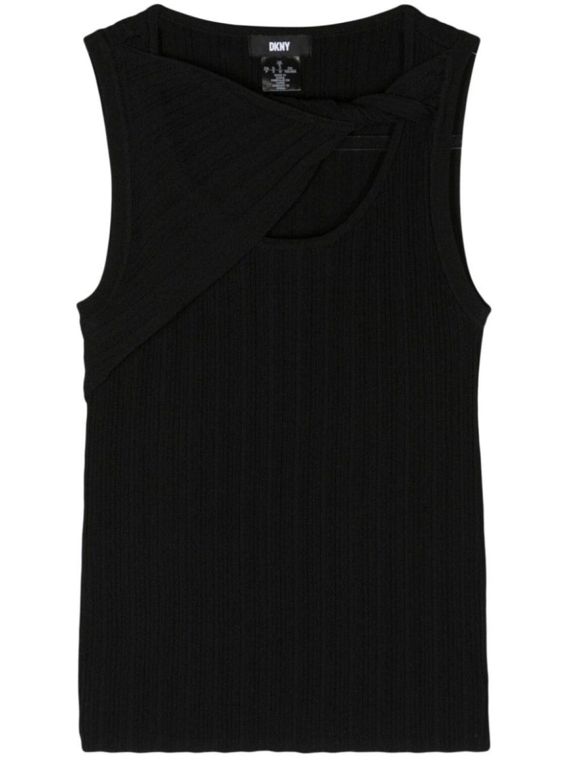 

DKNY топ в рубчик с драпировкой, черный