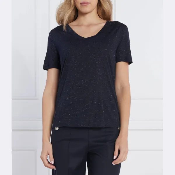 

Футболка обычного кроя Reg v-nk fem из нержавеющей стали металлик Tommy Hilfiger, синий
